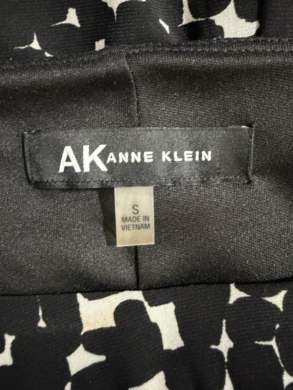 Anne Klein Black White Abstract Sheath Dress Small | Ruched Career Chic
